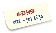 Mobilfunk: 0172 307 86 30